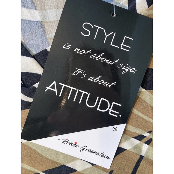 NEW Attitudes by Renee Set of 2 Zebra Knit Godet Top Petite Large Women’s Taupe - Picture 5 of 9